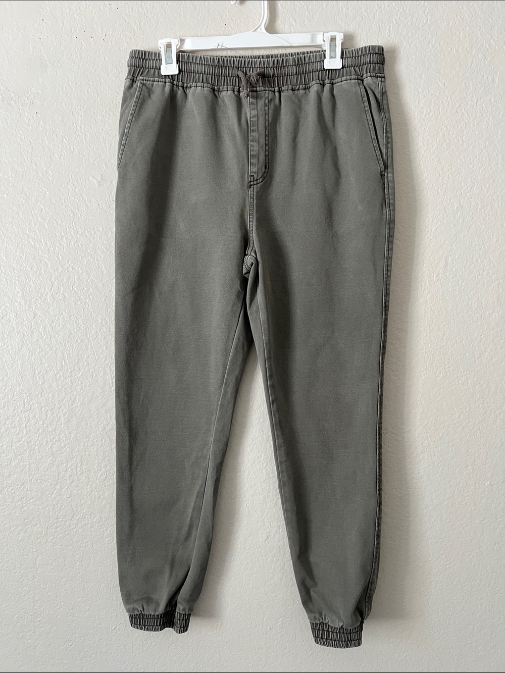 NWOT ELWOOD Men's Olive Green Elastic-Waist Jogger Pants Cotton Blend M